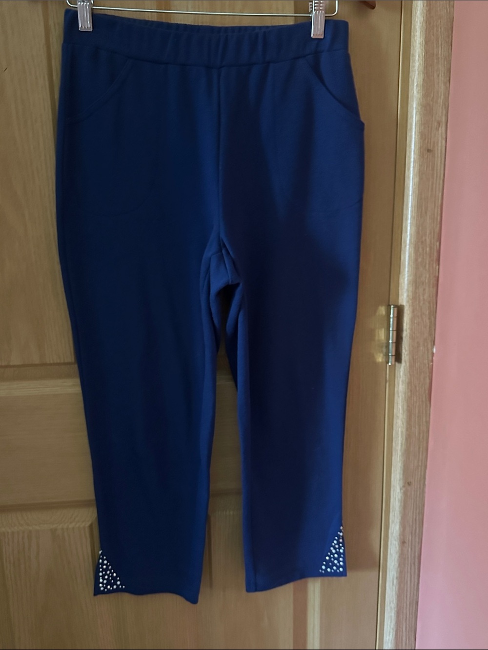 Quacker Factory Navy Stud-Accent Girls' Joggers